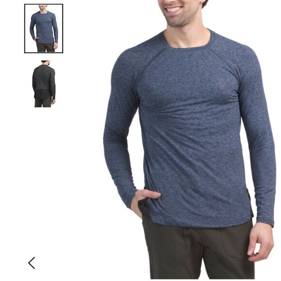 SPYDER Mens Soft Sueded Jersey Active Top Navy and Black Size S - Picture 5 of 5